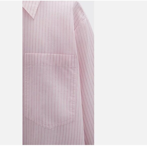 ZARA Pink Striped Oversized Shirt -  (Size Small) NEW WITH TAG! - Picture 5 of 7